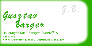 gusztav barger business card